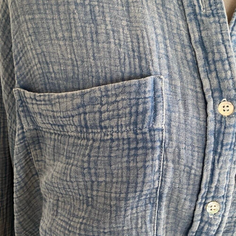 MAGASCHONI 100% Organic Cotton Gauze Long Sleeve Button Down Shirt Sz XS/001 - Picture 2 of 11
